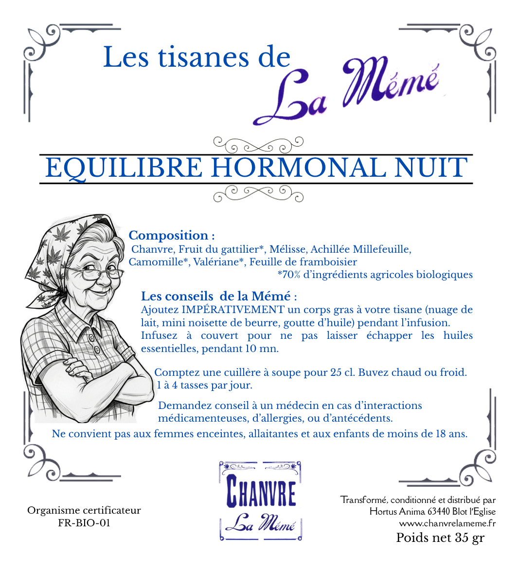 Tisane féminine : EQUILIBRE HORMONAL NUIT